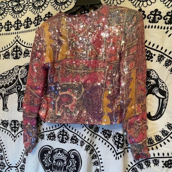 Women's Sequined Crop Sandy Starkman Blazer- Career Wear - Picture 4 of 6